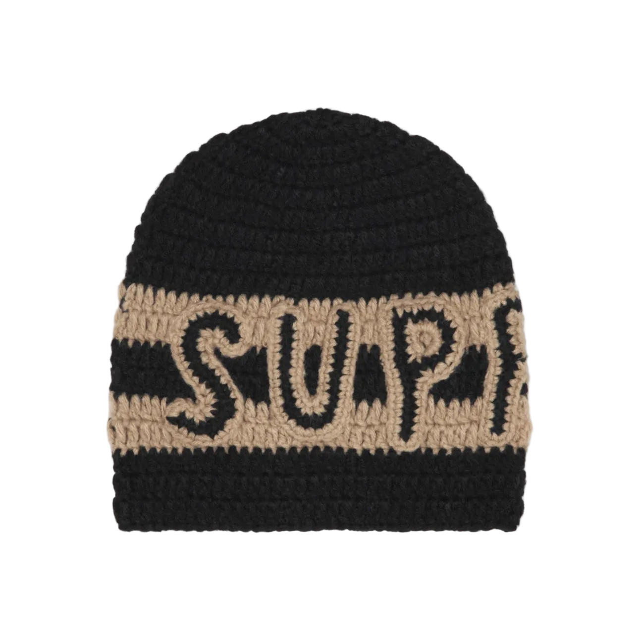 Supreme Crochet Logo Beanie Black