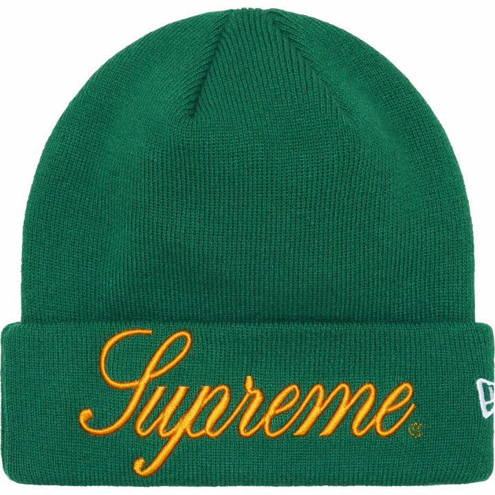 Supreme New Era Script Beanie Green