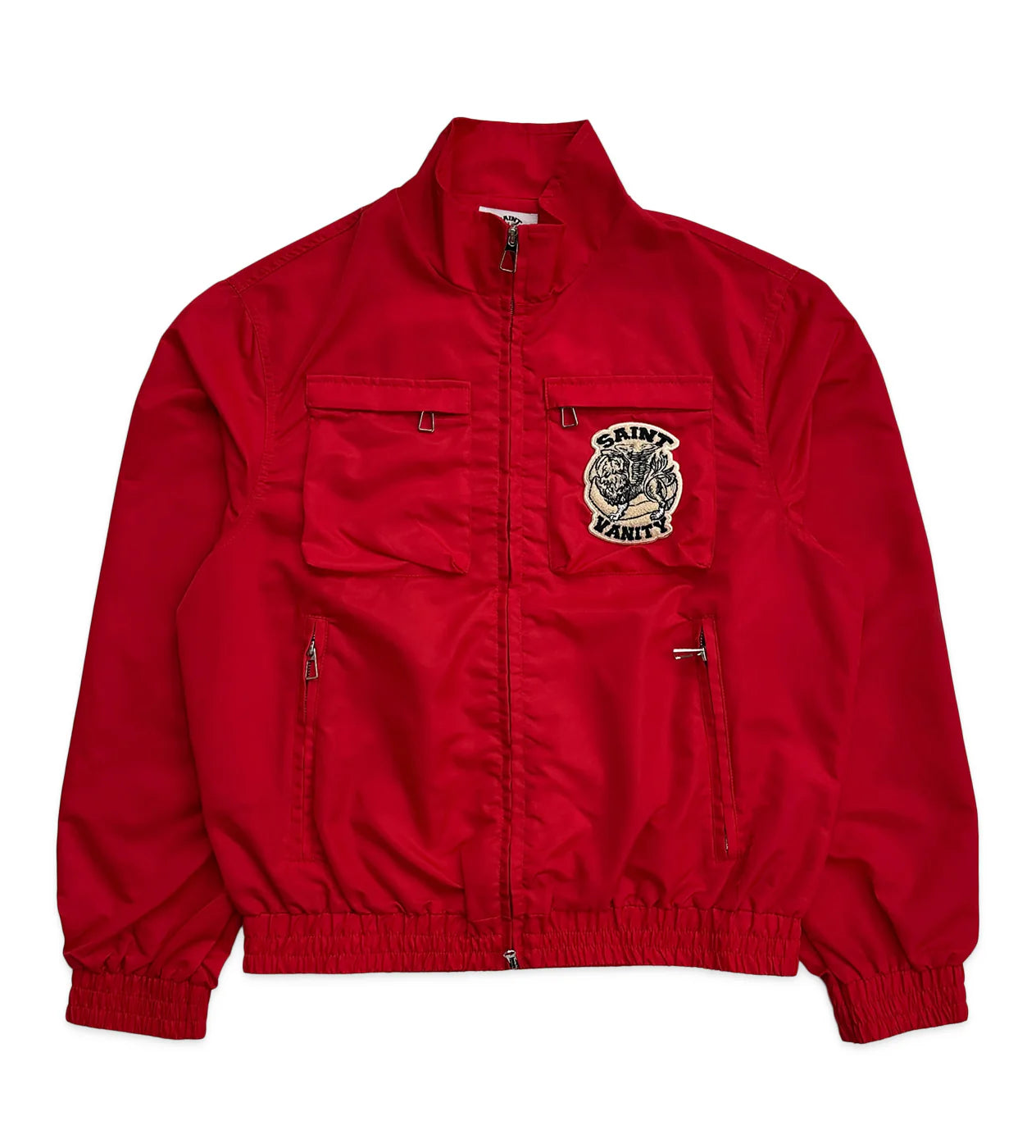 Saint Vanity Nylon Cargo Button Up Red