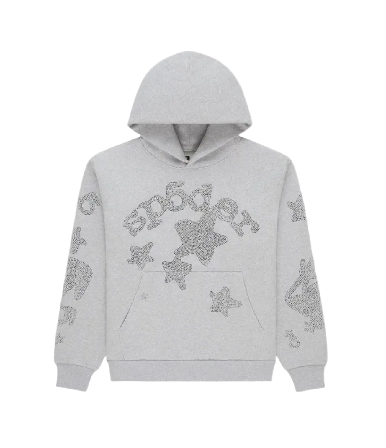 Sp5der Beluga Rhinestone Hoodie Heather Grey (Pre Owned)