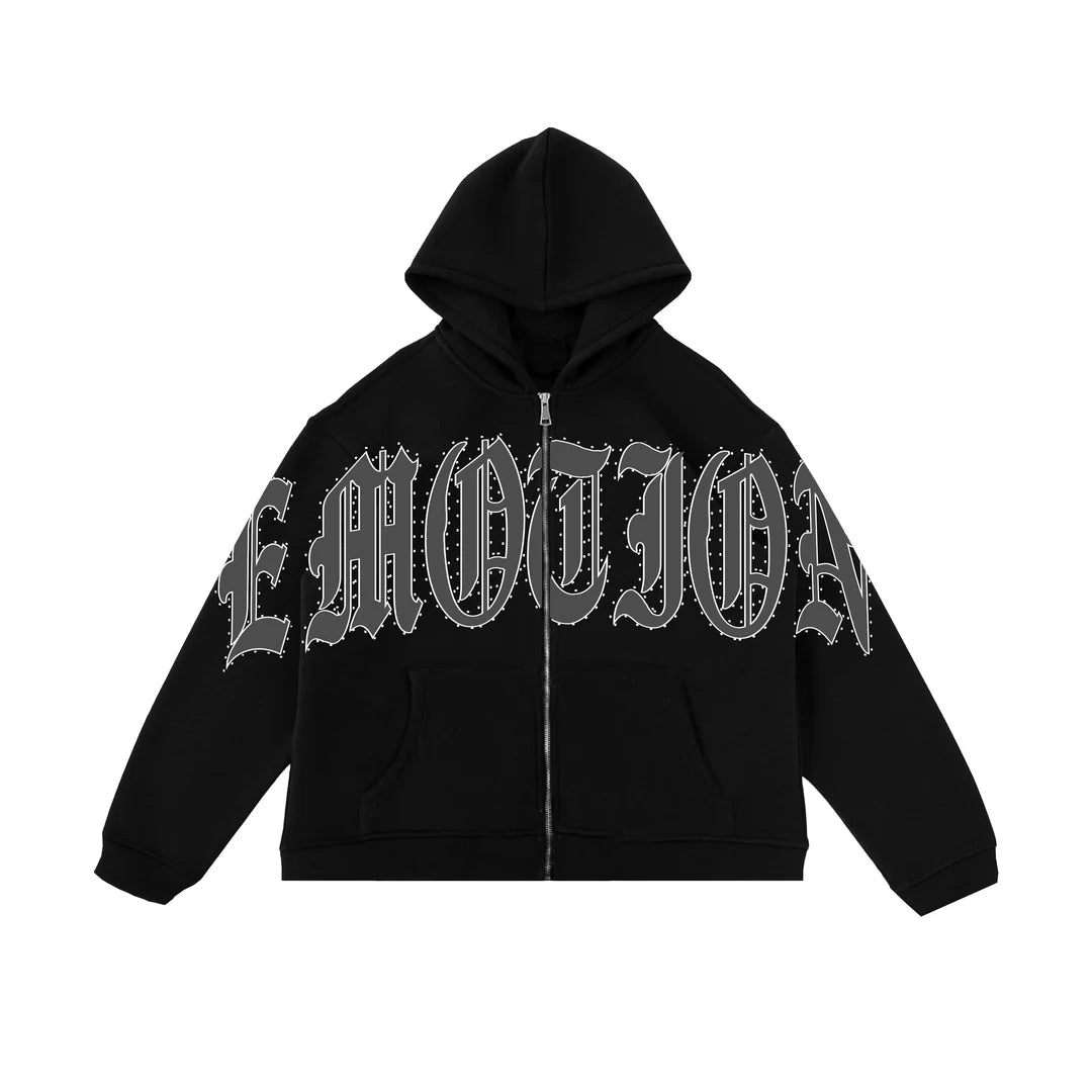 Mixed Emotions Signature Rhinestone Hoodie ‘Black’