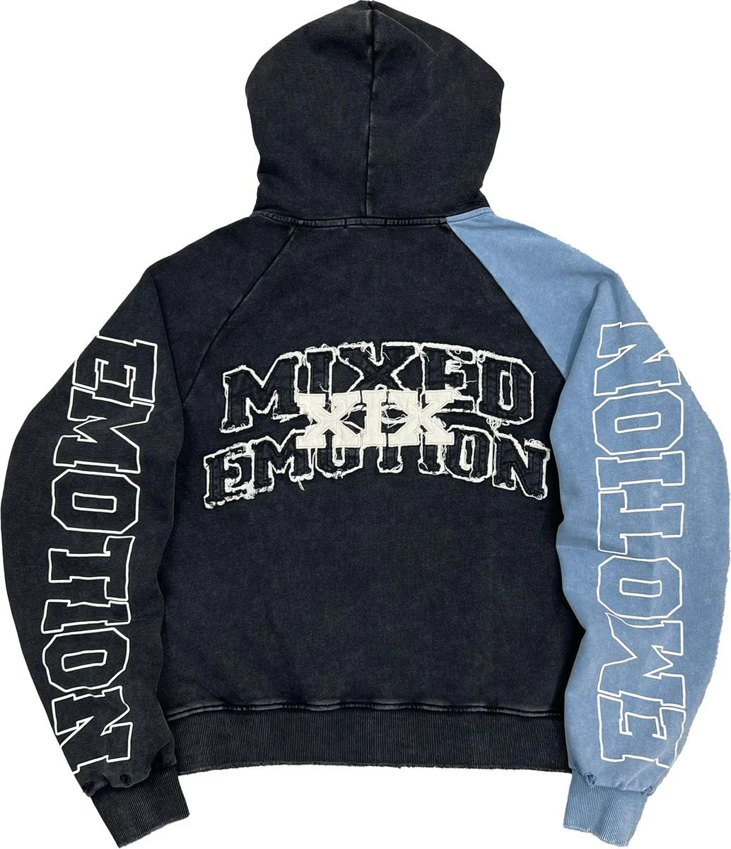 Mixed Emotion Split Decision Hoodie Blue