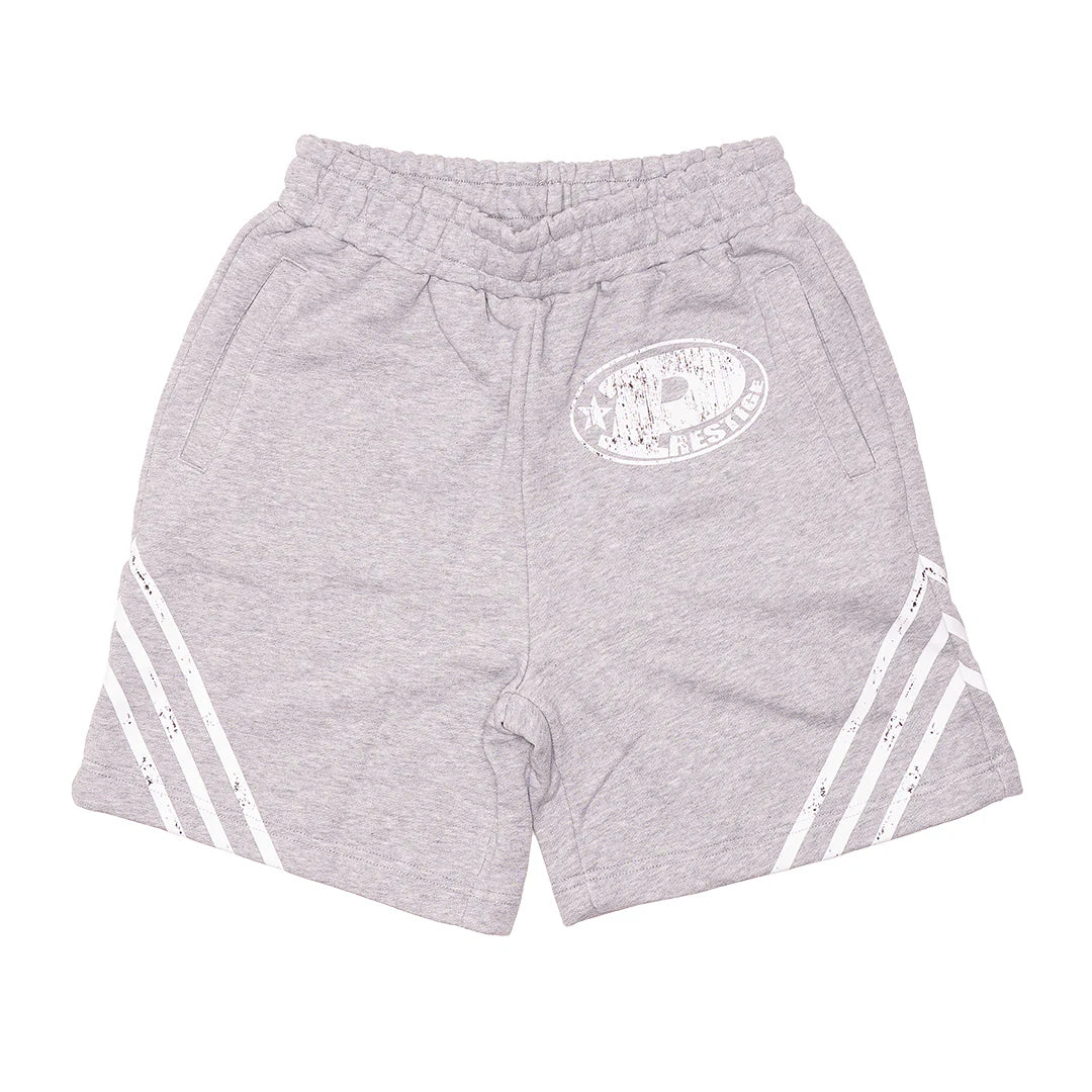 Prestige P Logo Stripped Shorts Grey