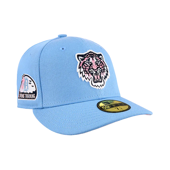 Detroit Tigers All Sky Blue w/ Pink Fitted Hat