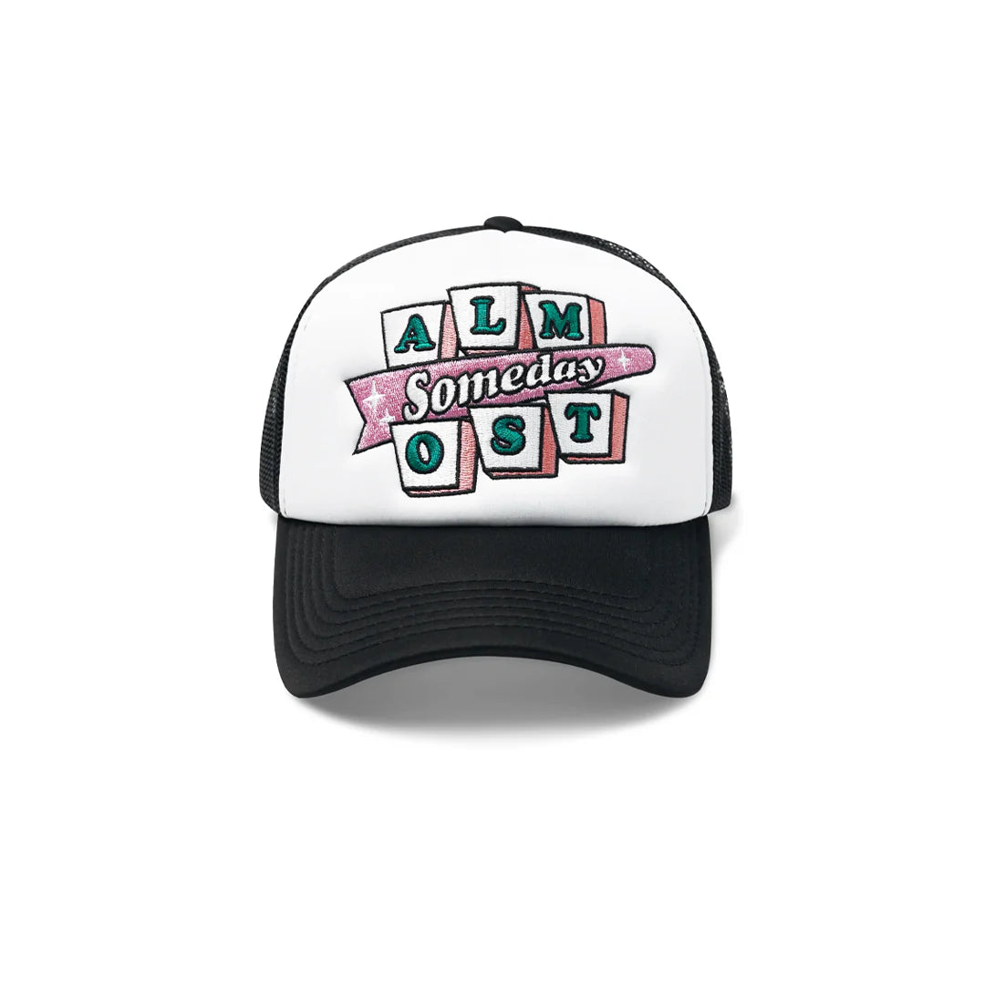 Almost Someday Retro Trucker Hat Black