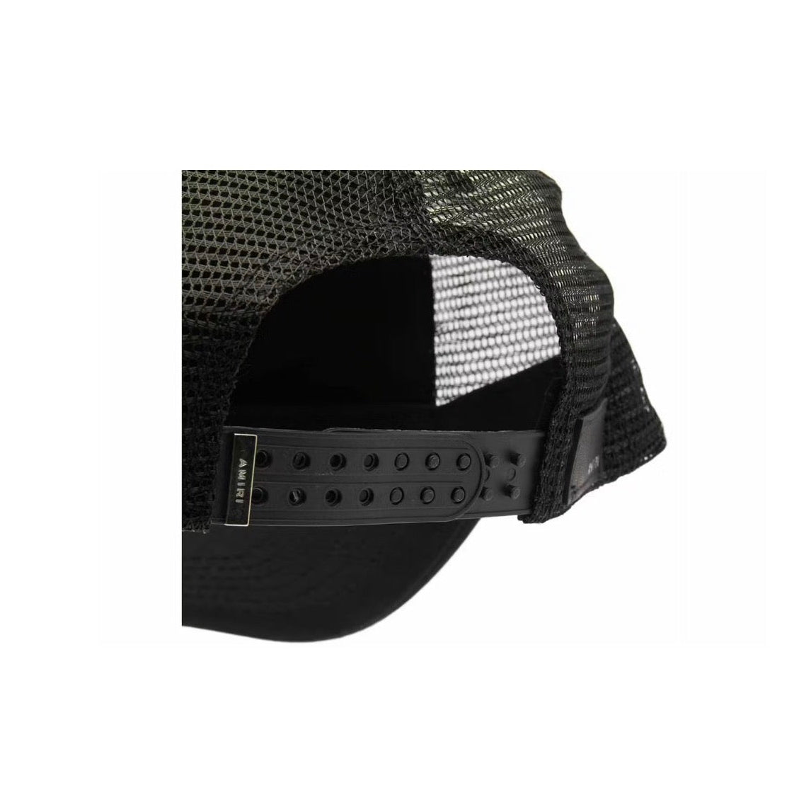 AMIRI Embroidered Logo Trucker Cap Black/Carolina Blue