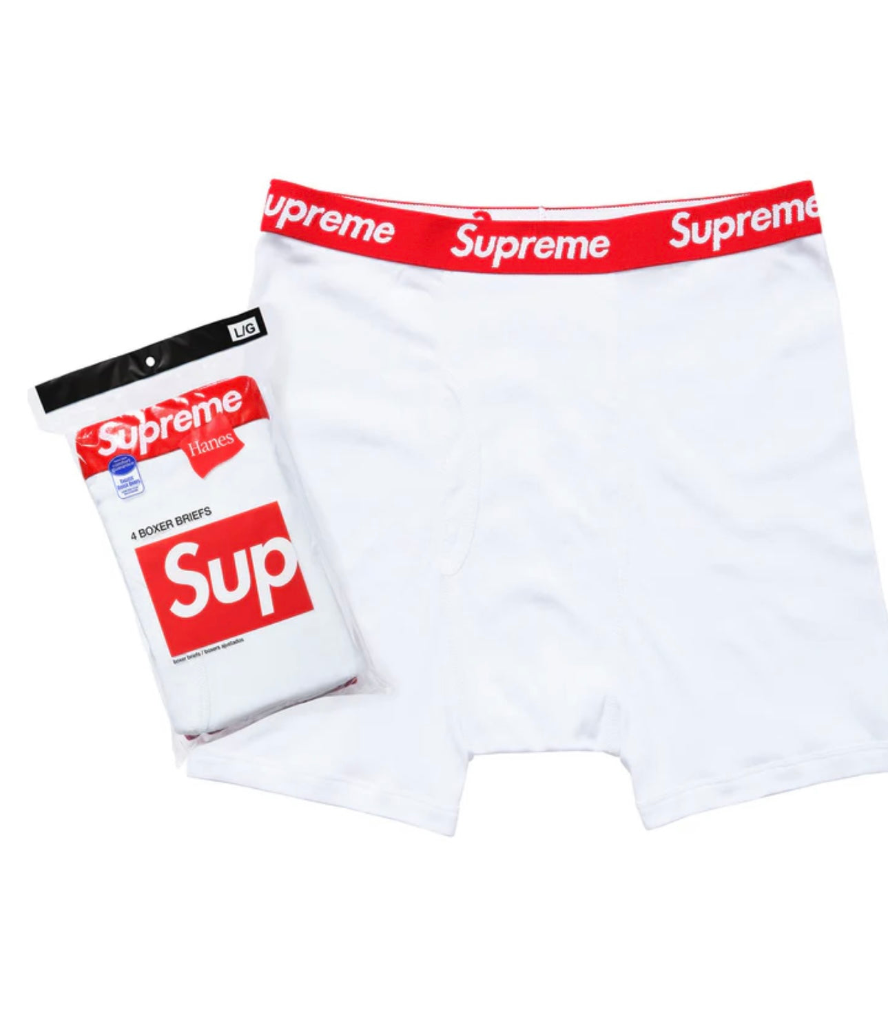 Supreme x Hanes Boxer Briefs (4 Pack) White