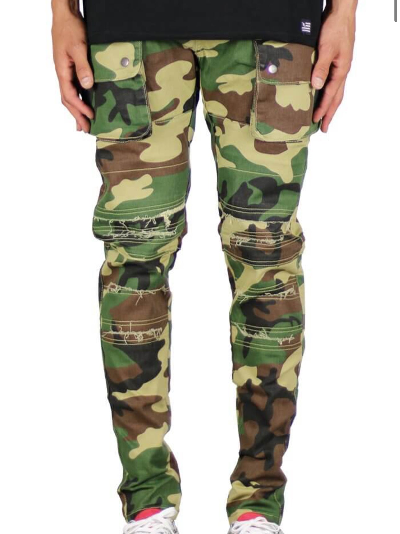 Hyper Denim Woodland Camo Cargo Pants
