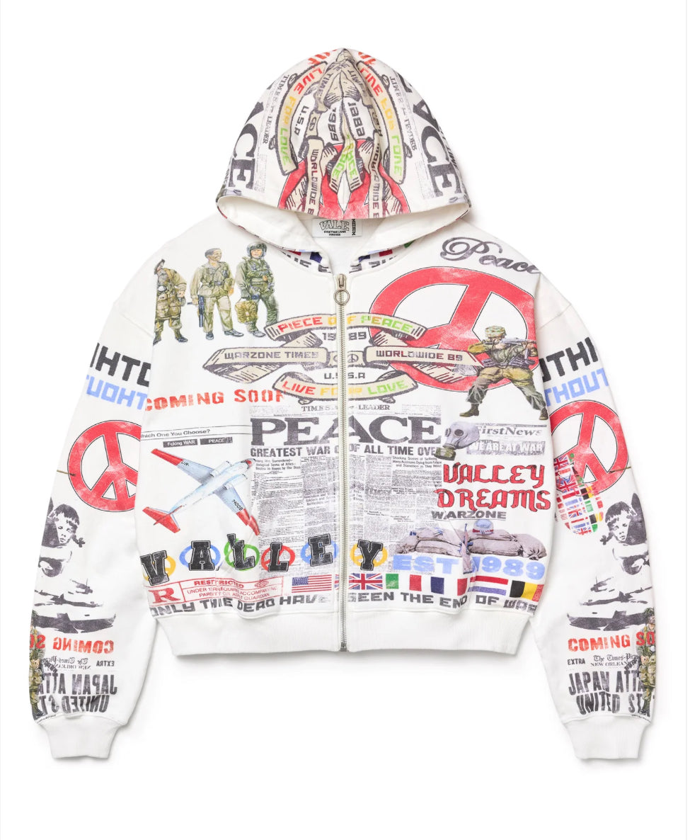 Vale Forever Peace Zip Up Hoodie