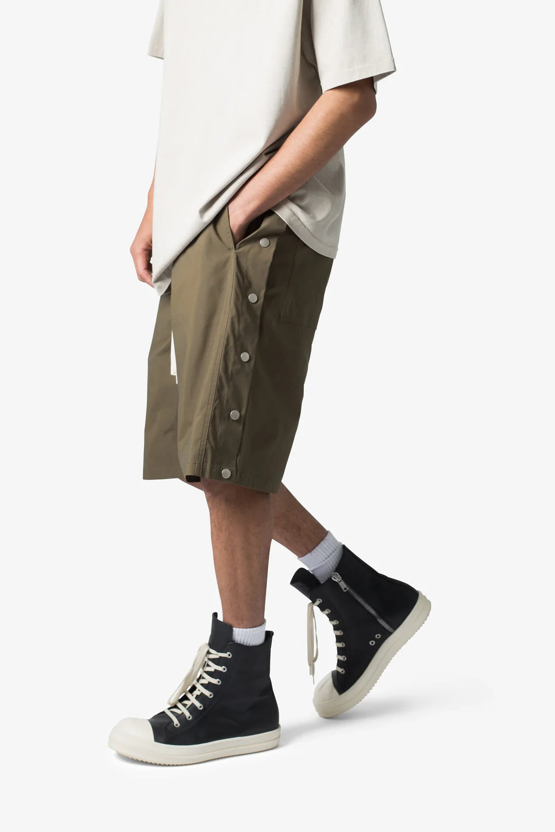 MNML Side Snap Nylon Shorts ‘Olive’
