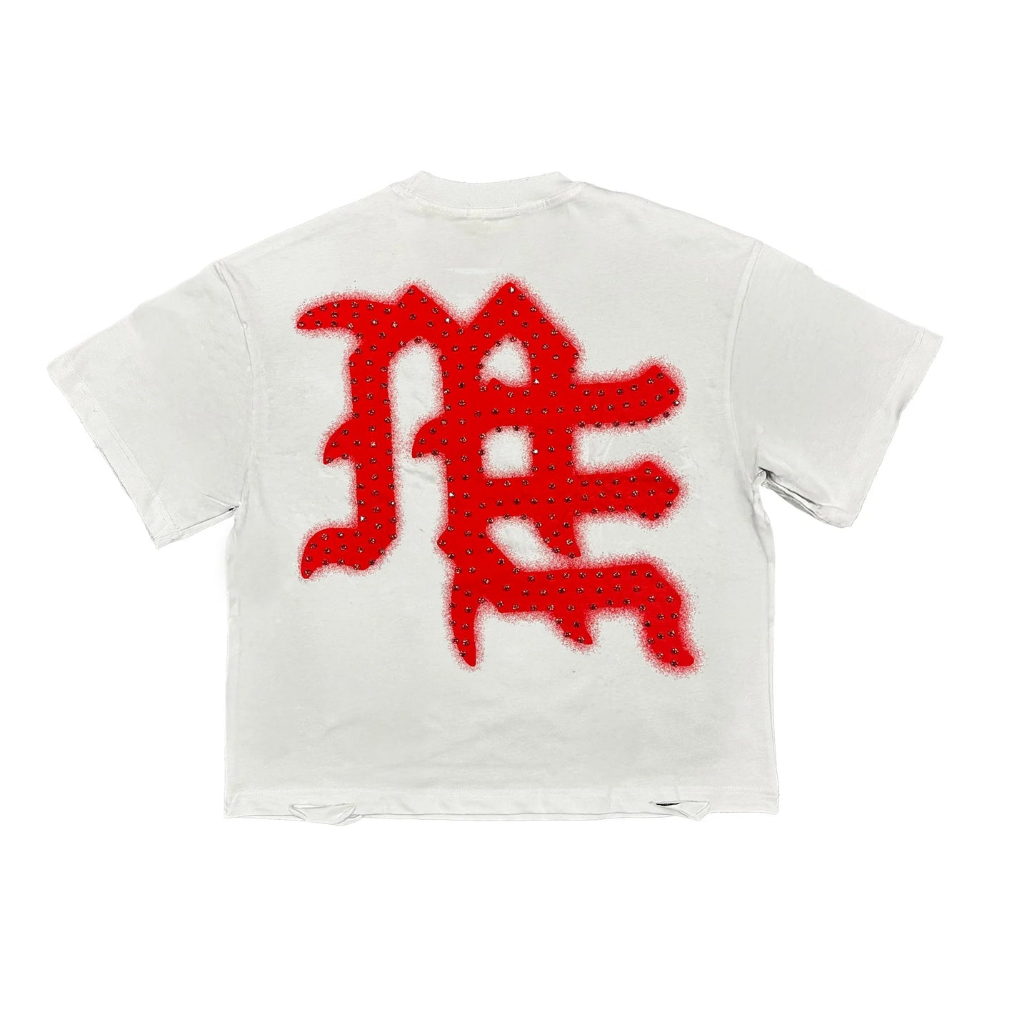 Mixed Emotion End Rhinestone Tee Red