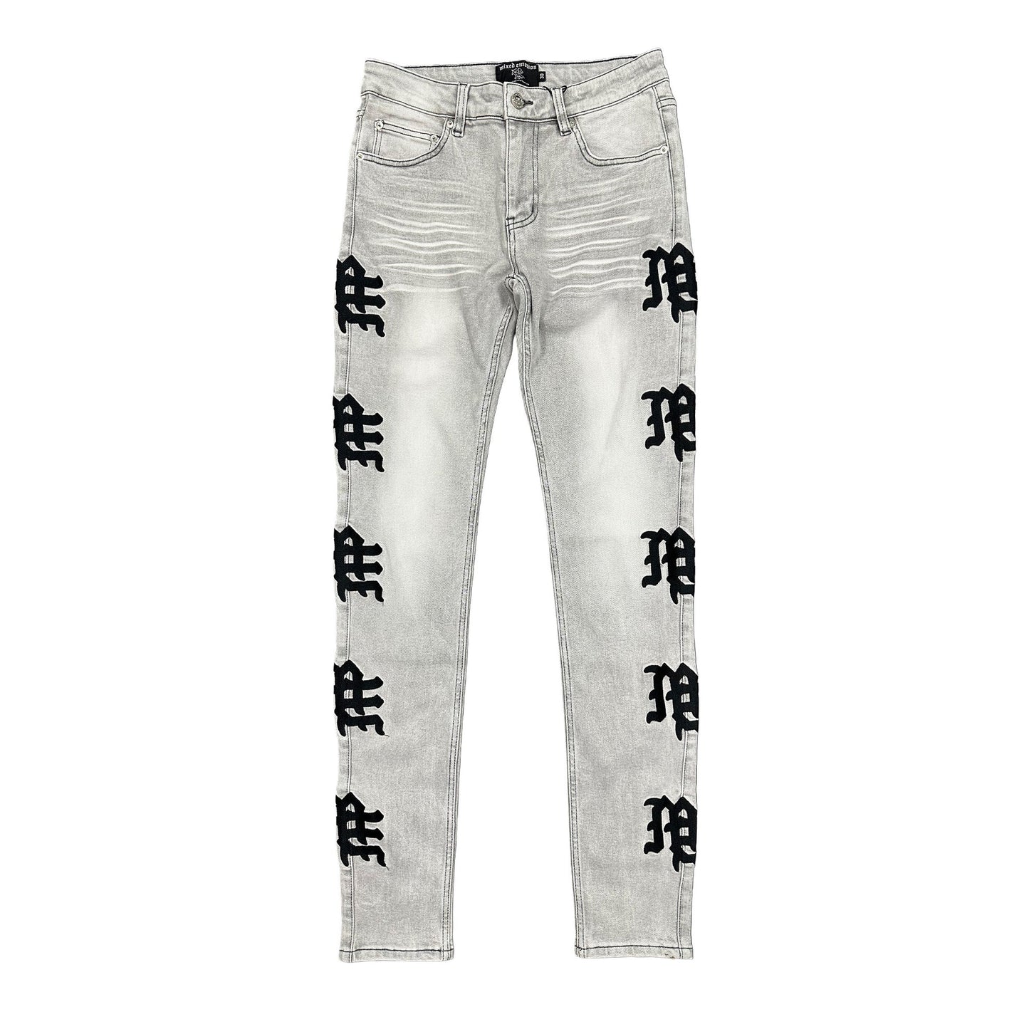 Mixed Emotion Monogram Denim Grey Wash