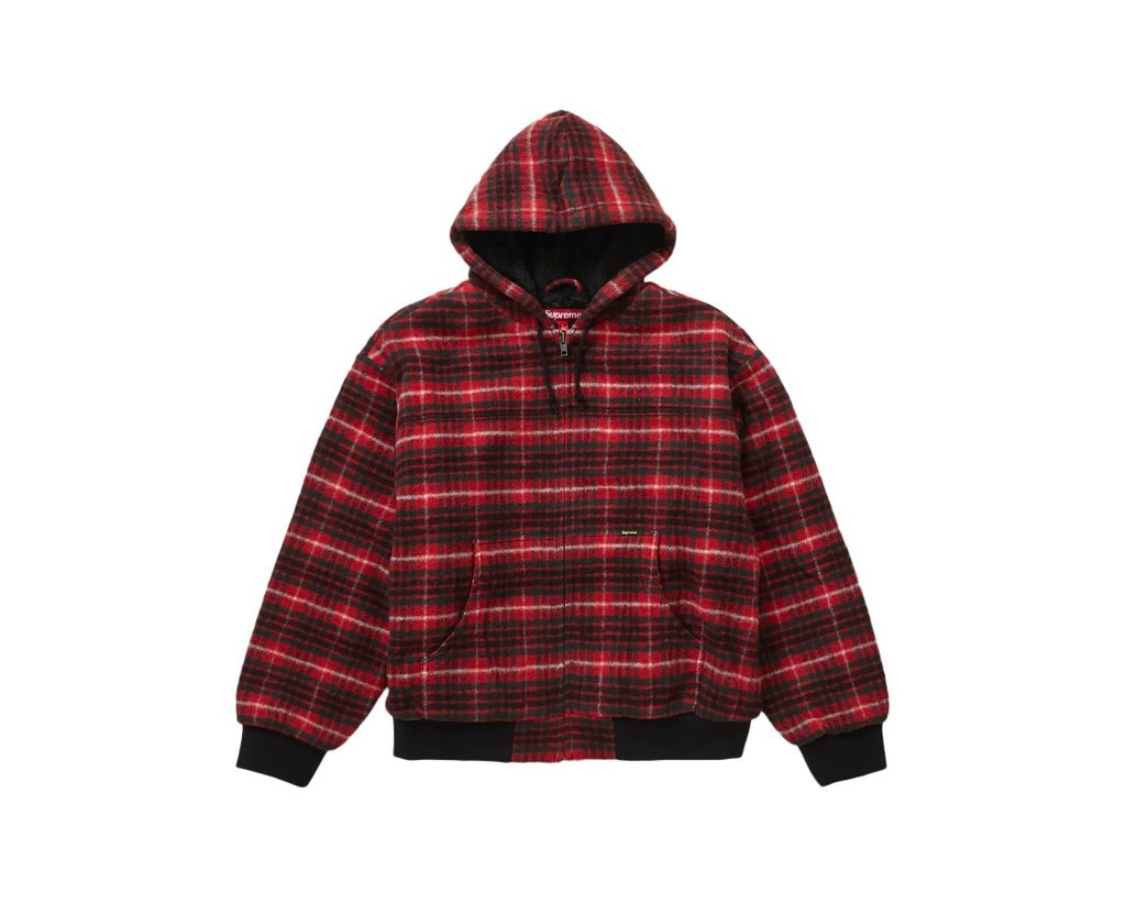 Supreme Plaid Wool Hooded Work Jacket 'Red' – Elite Boutique