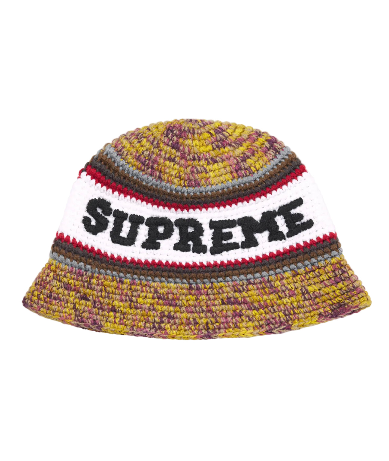 Supreme Knit Logo Crusher Hat Yellow