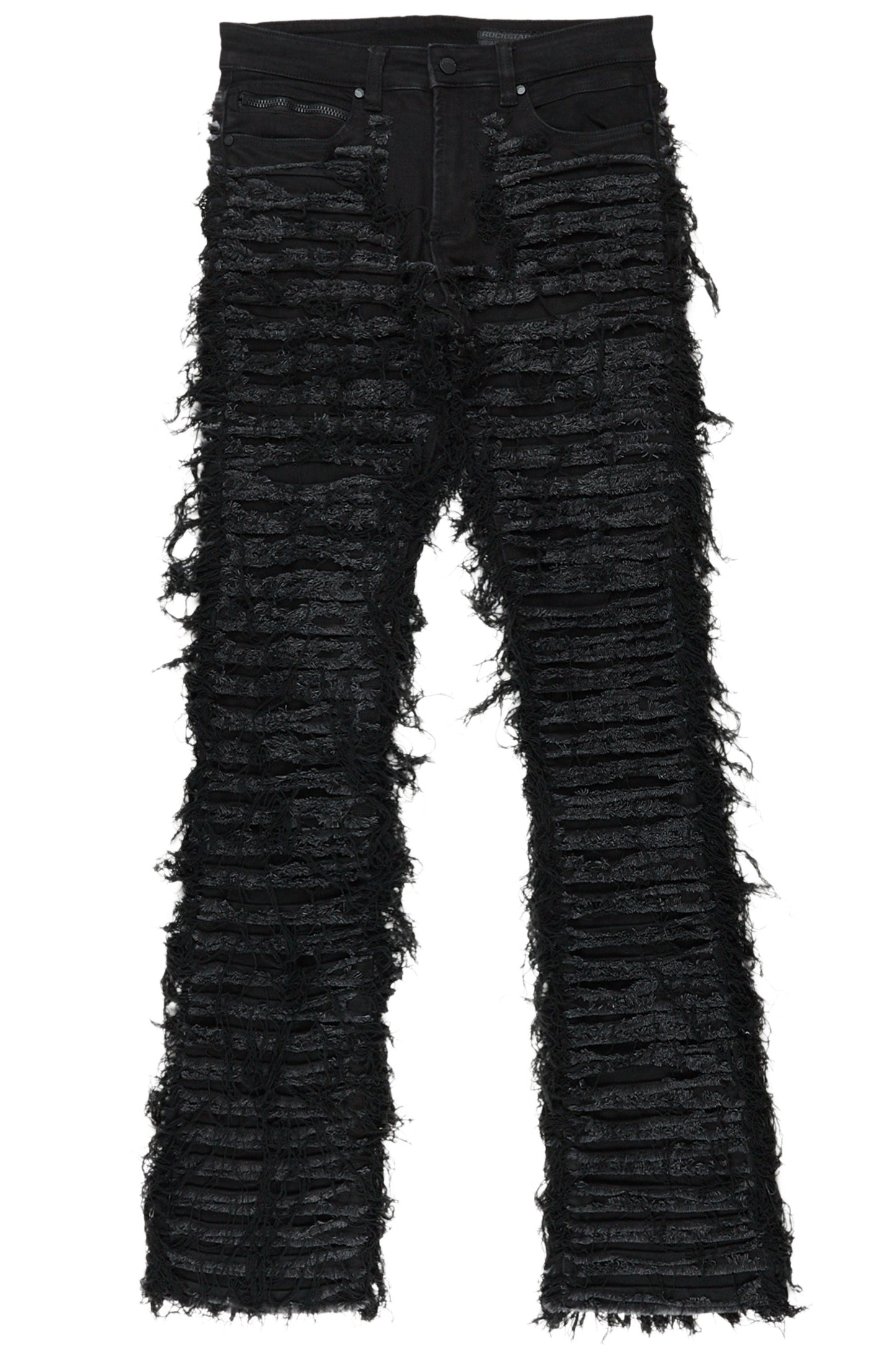 ROCKSTAR Original “KUNNO BLACK STACKED FLARE JEAN”