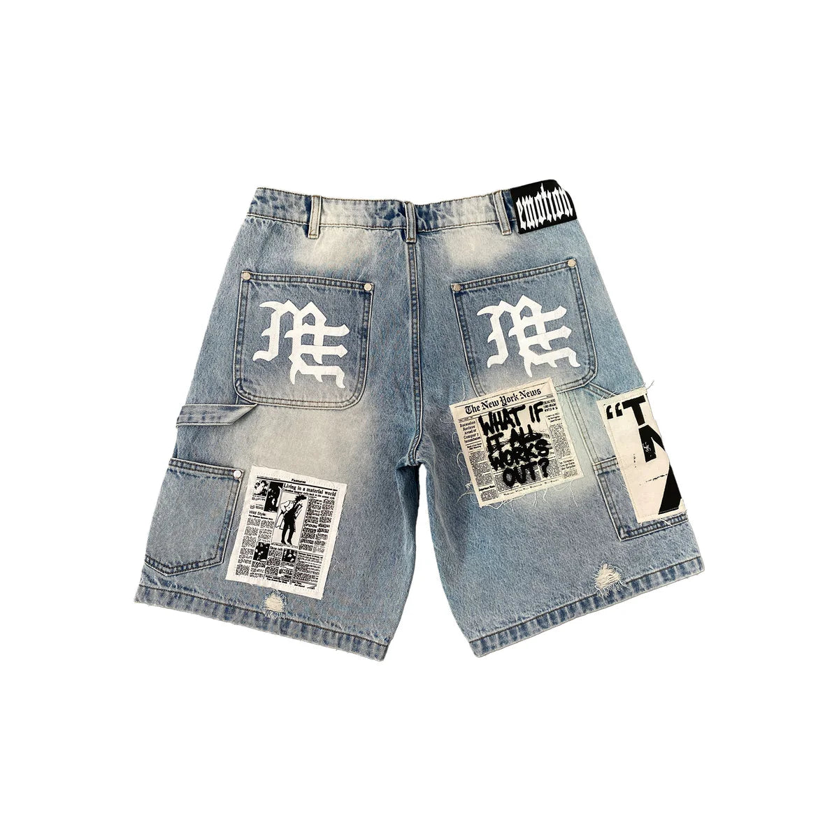 Mixed Emotion AI Denim Shorts Blue