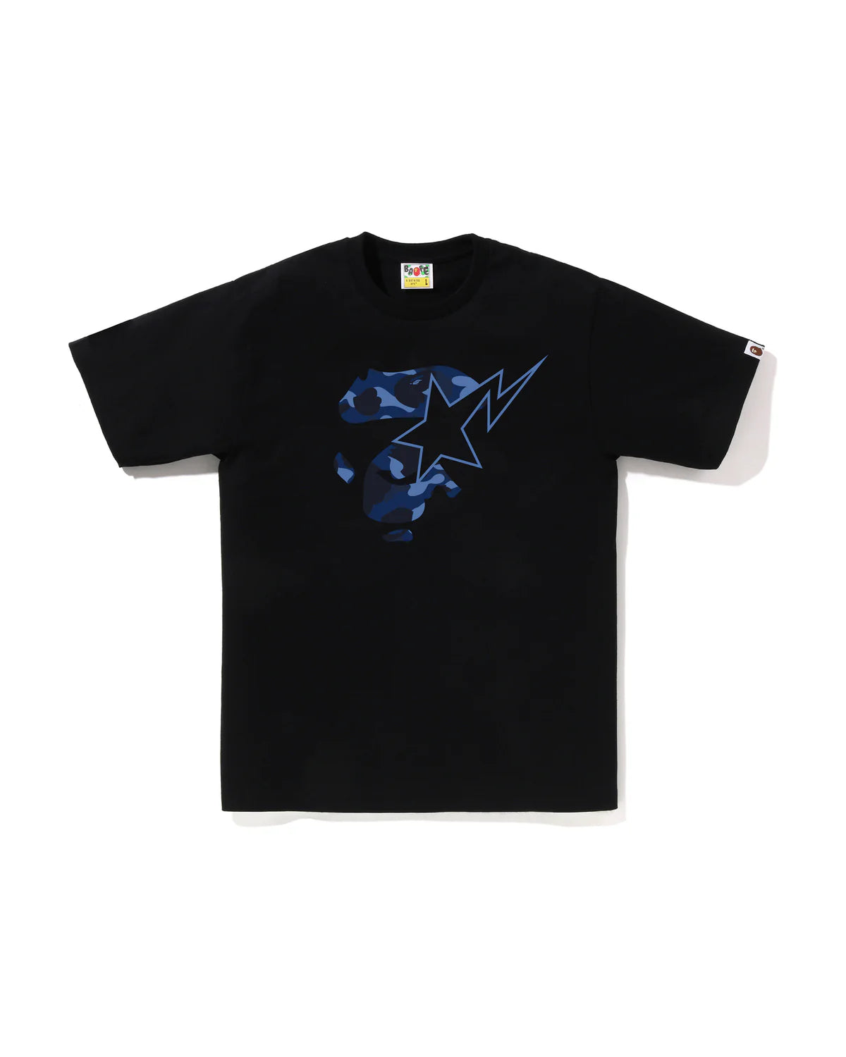 BAPE Color Camo Ape Face Sta Tee Black Blue