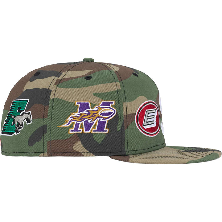 Supreme Mascot S Logo New Era Fitted Hat Woodland Camo