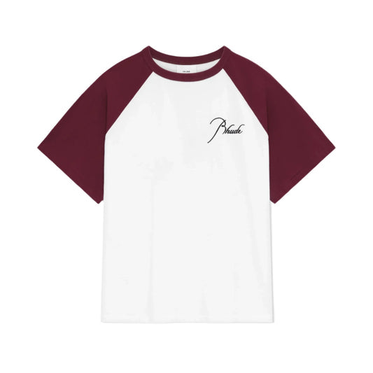 Rhude Raglan Vintage White/Bordeaux Tee