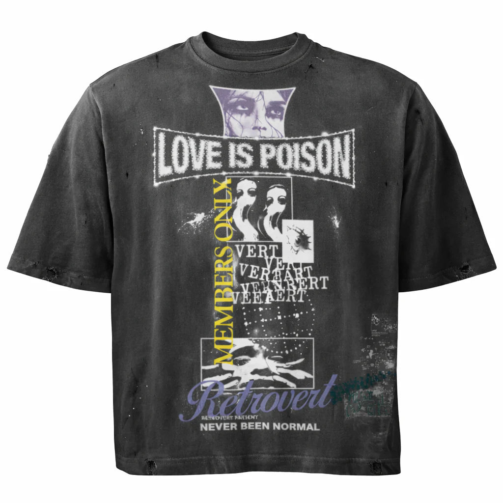 Retrovert Love is Poison T-Shirt Black