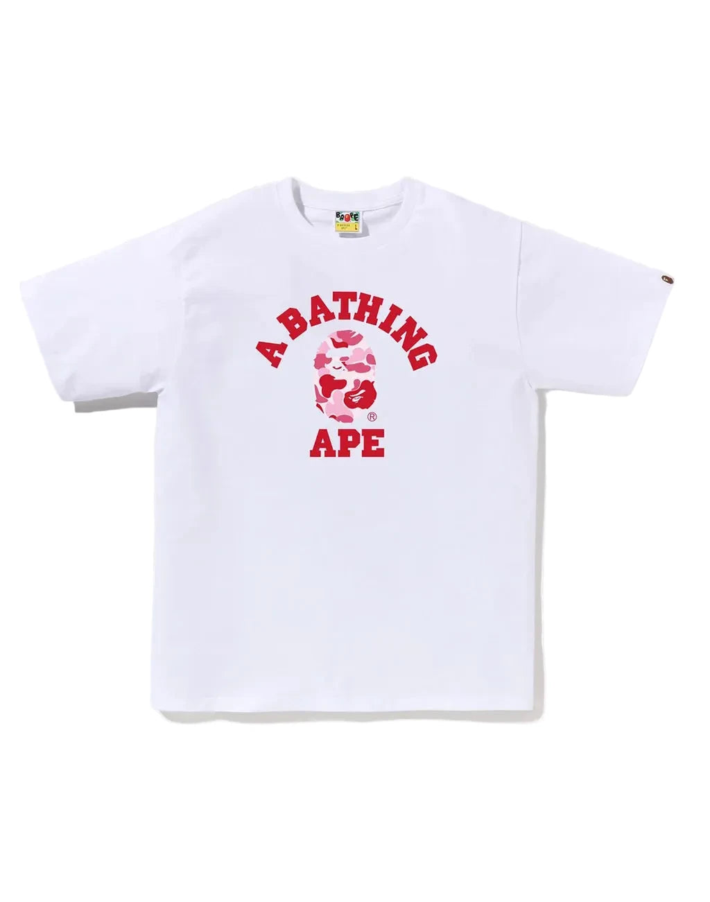 BAPE ABC Camo College Tee White Pink
