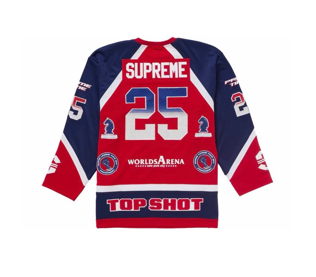 Supreme Rhinestone Hockey Jersey Red