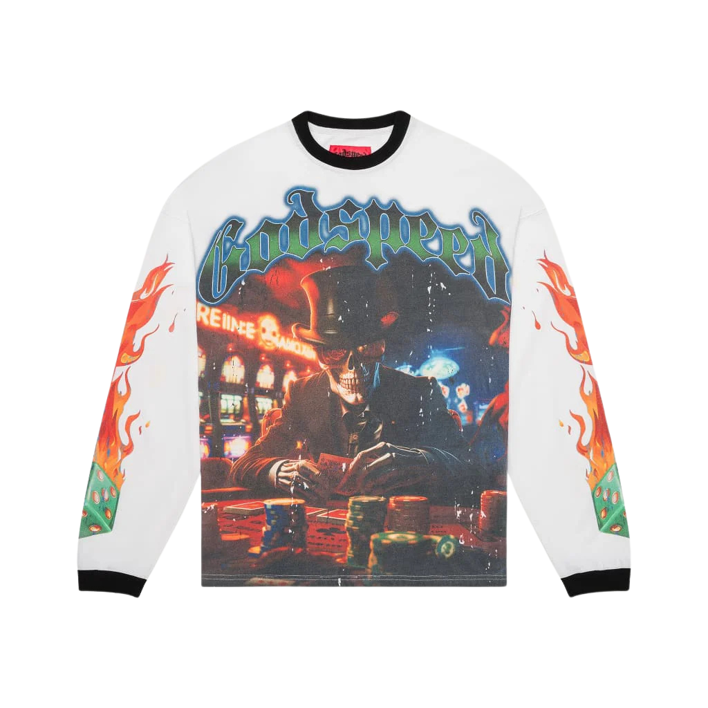 Godspeed Life's A Gamble LS T-shirt White/Black