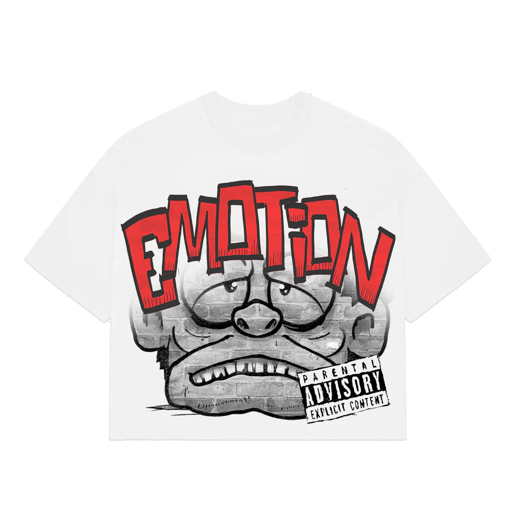 Mixed Emotions Monster Cropped Tee ‘White’