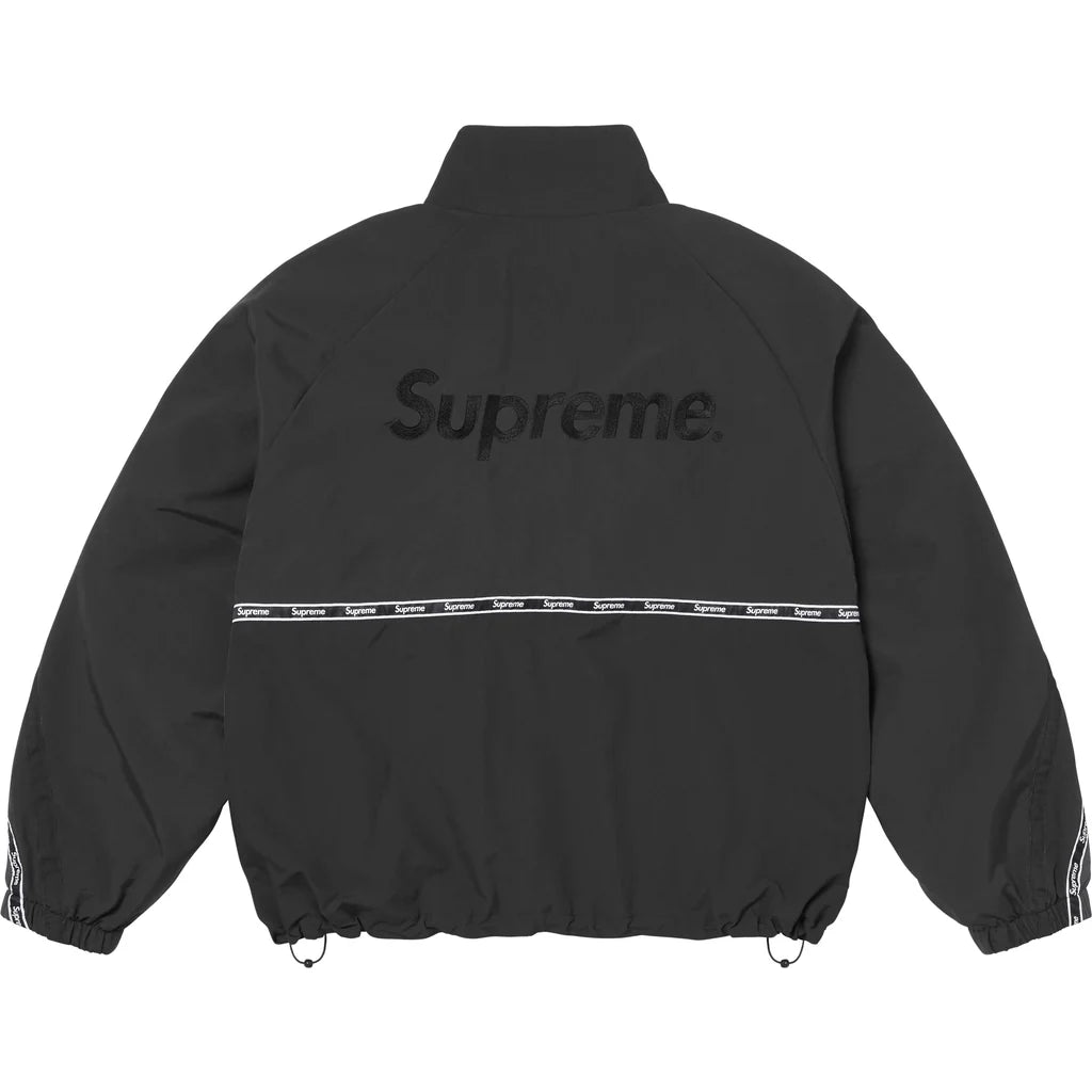 Supreme Logo Taping Track Jacket Black