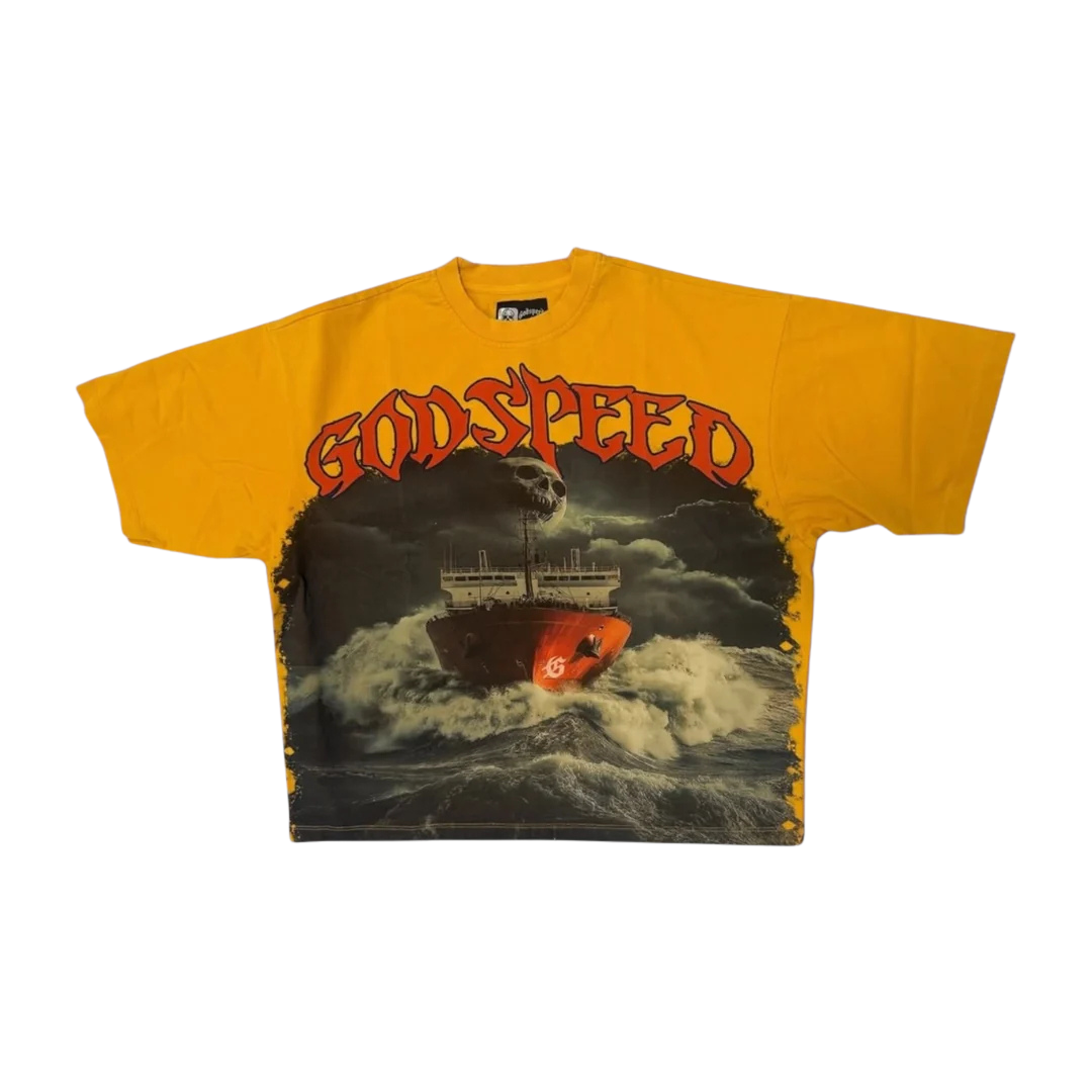 Godspeed Sea Sick Tee Yellow