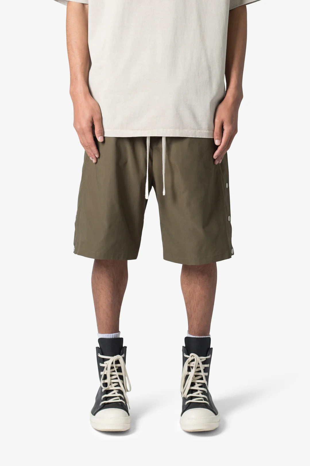 MNML Side Snap Nylon Shorts ‘Olive’