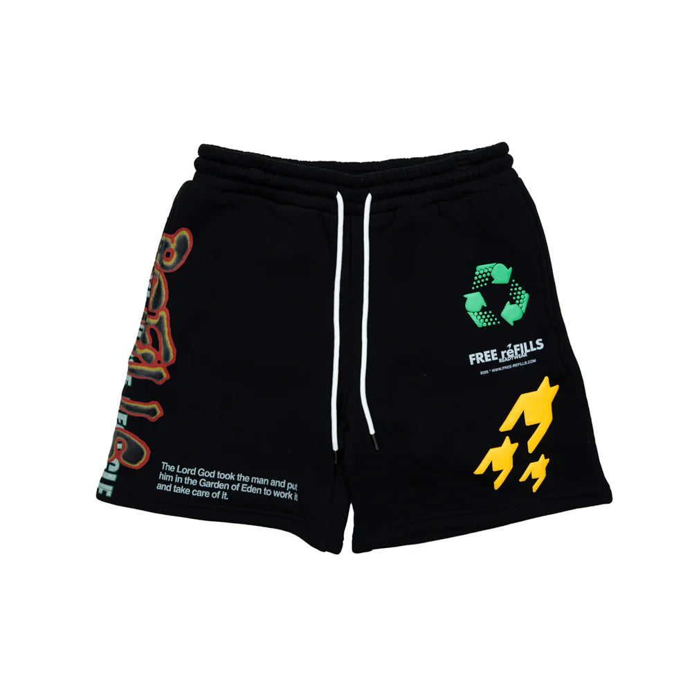 Free Refill Recycle Shorts Black