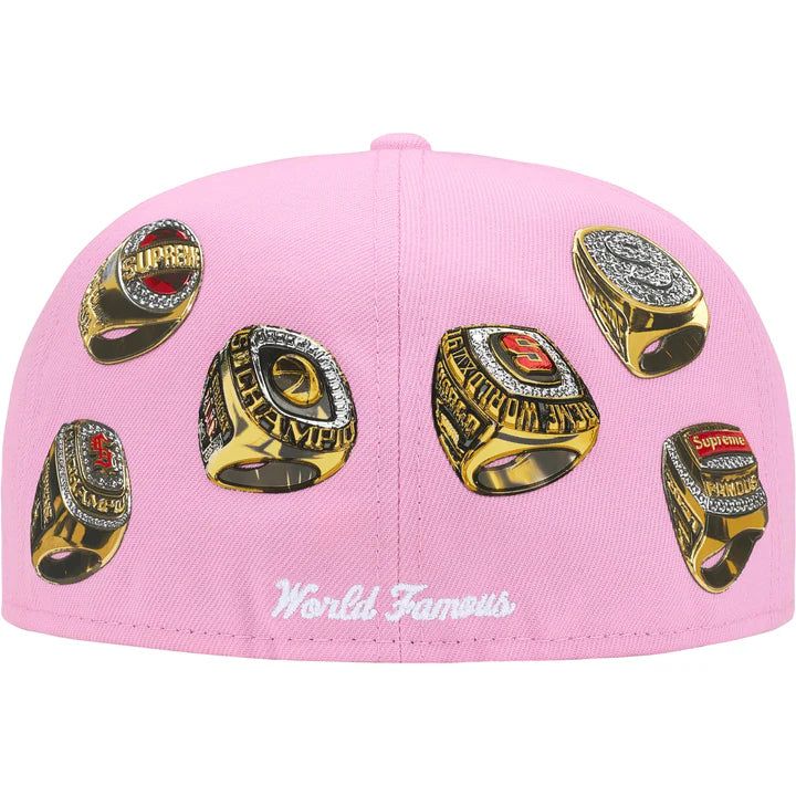 Supreme Rings Box Logo New Era 59Fifty Fitted Hat Pink