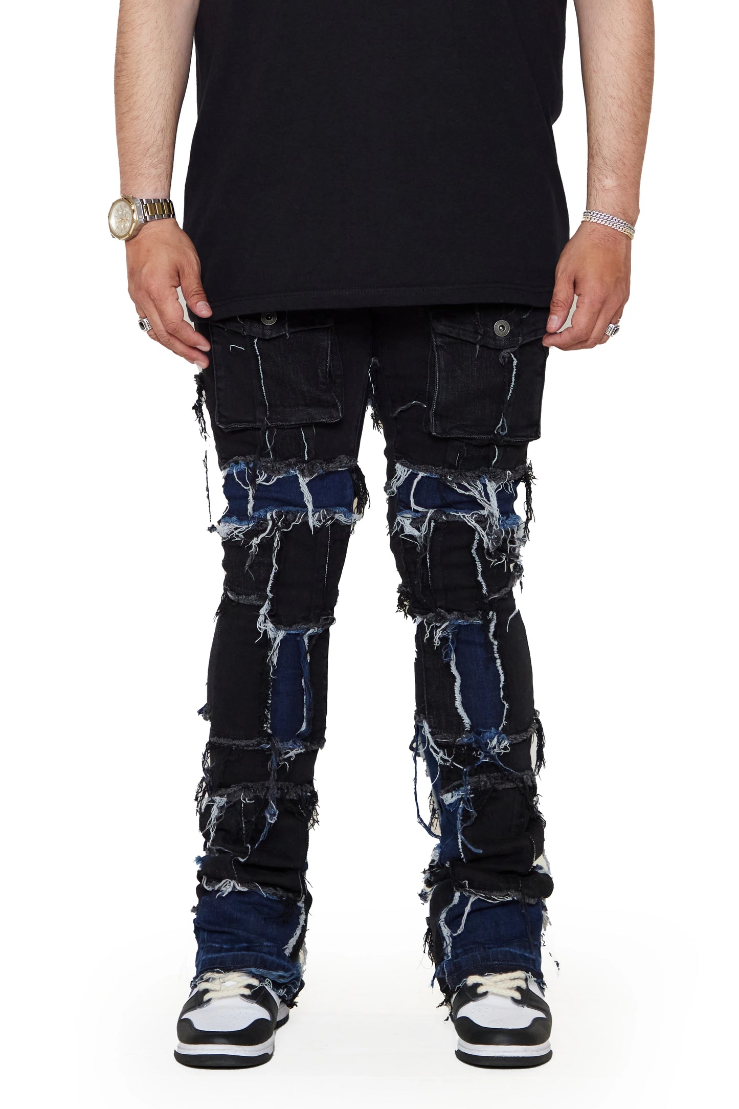 Valabasas Black Stacked Flare Jeans “Club83”