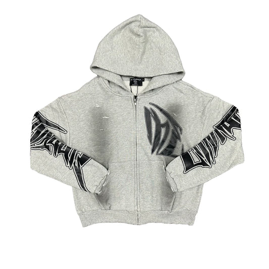 Mixed Emotion Faded Hoodie Grey