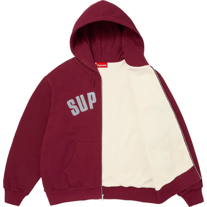 Supreme Arc Logo Thermal Zip Up Cardinal