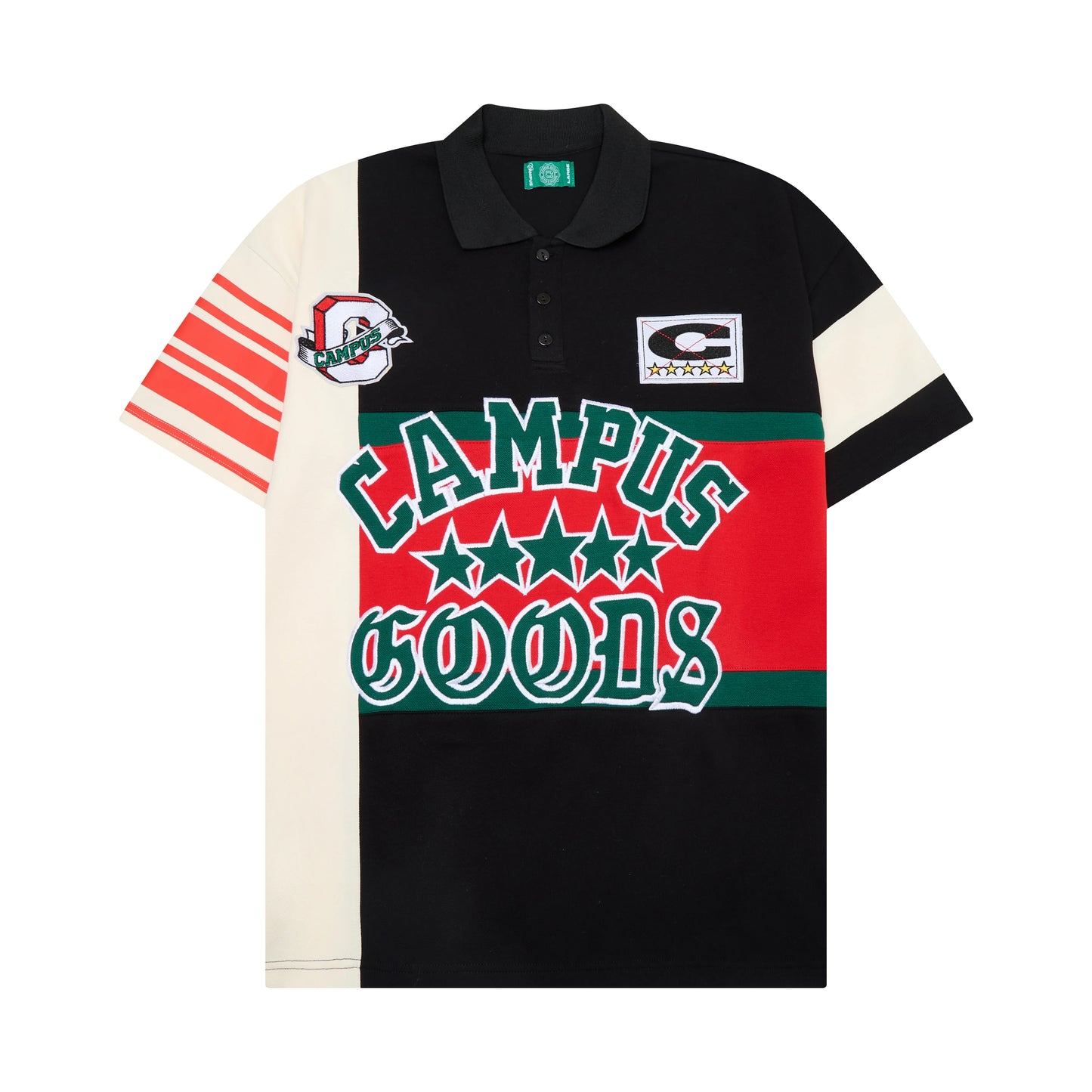 Campus Goods Valor Varsity Polo Black