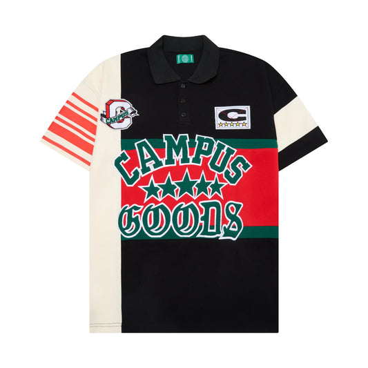 Campus Goods Valor Varsity Polo Black
