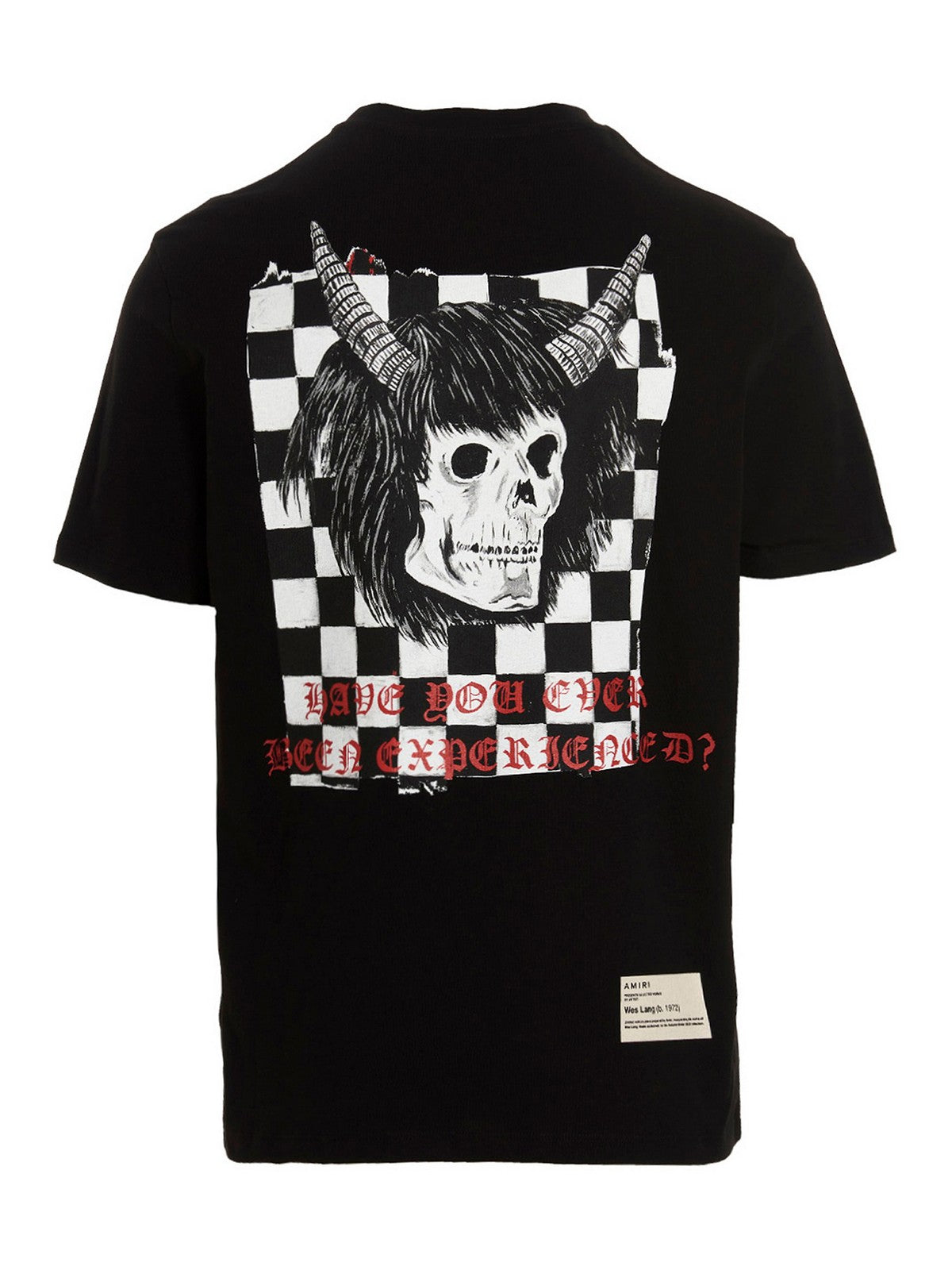 Amiri Wes Lang Checker Skull Tee Black