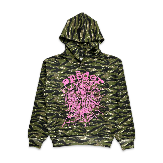 Sp5der Og Web V2 Hoodie Tiger Camo