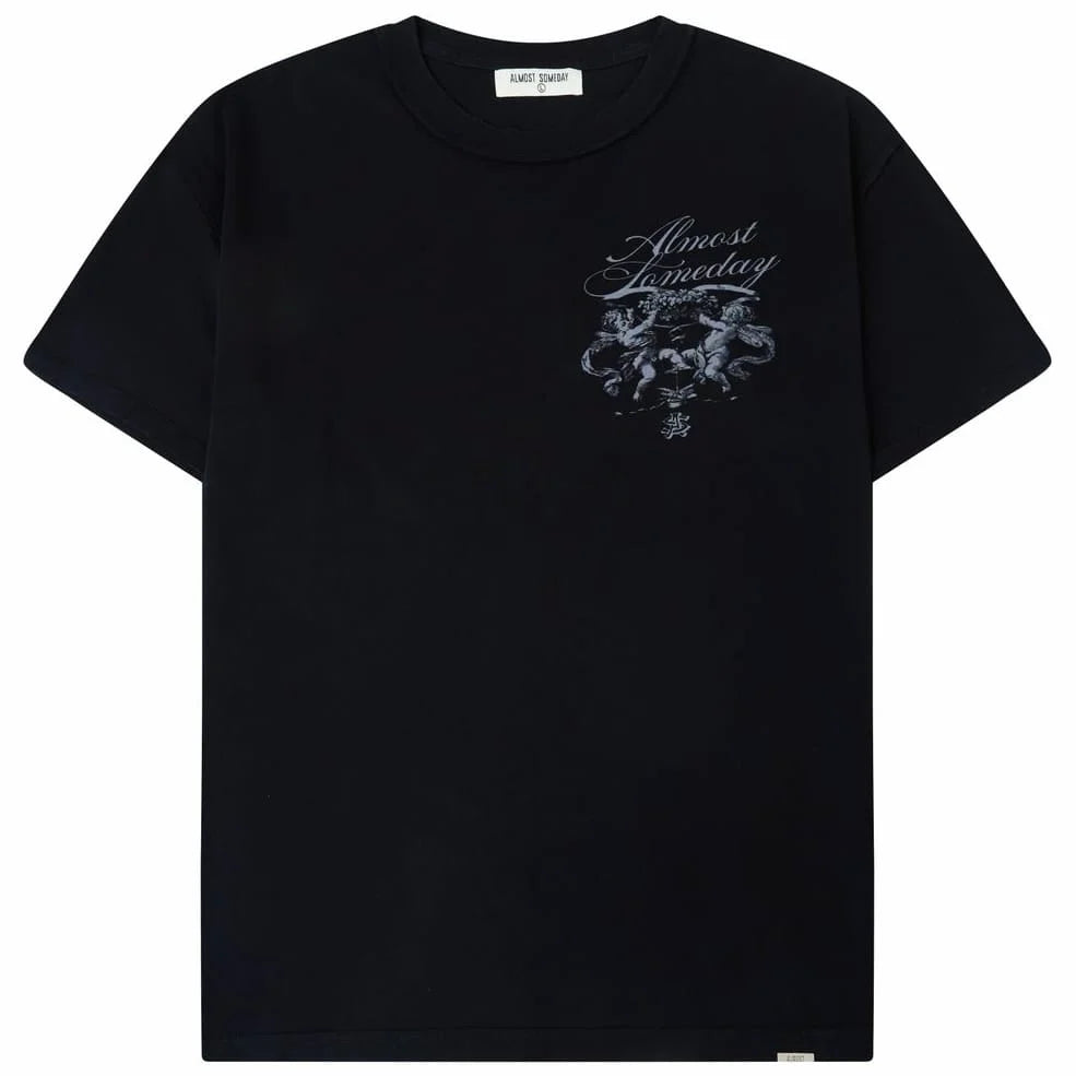 Almost Someday Flourish Black Tee