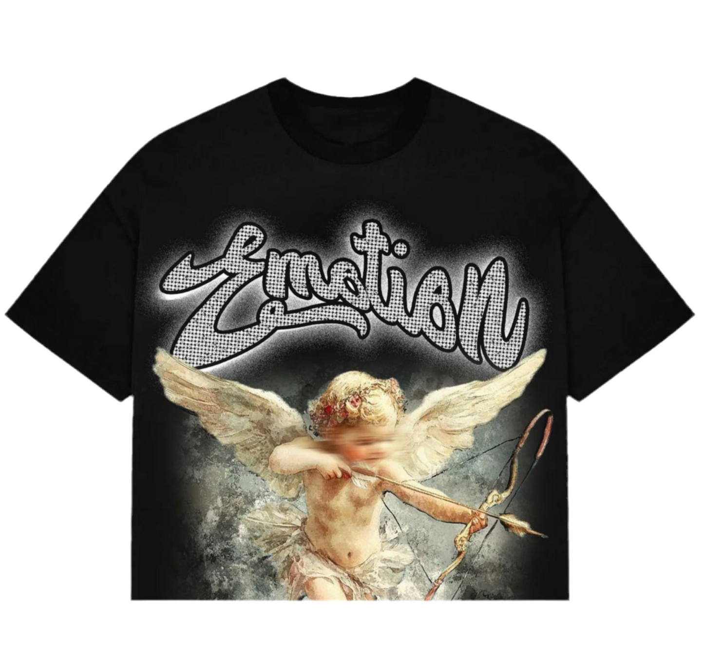Mixed Emotion Black Cupid Cropped Tee