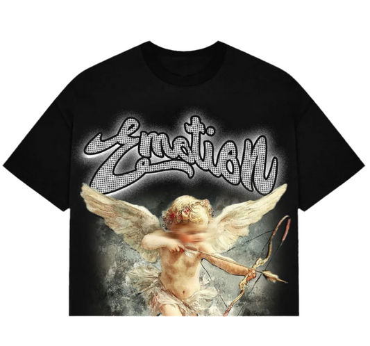 Mixed Emotion Black Cupid Cropped Tee