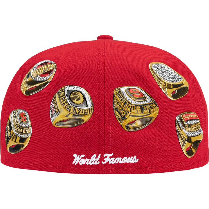 Supreme Rings Box Logo New Era 59Fifty Fitted Hat Red