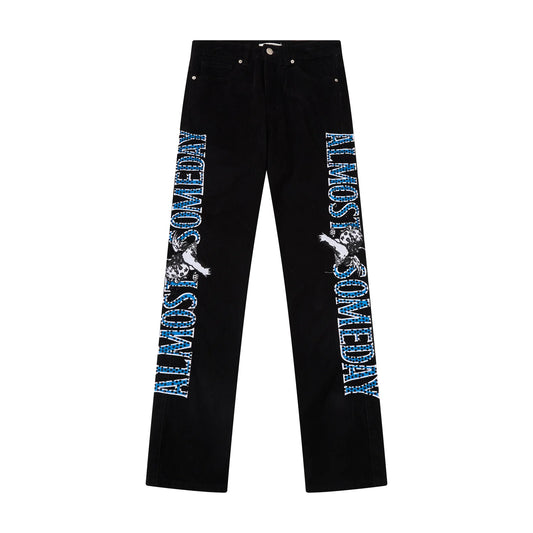 Almost Someday Upscale Velour Pants Black