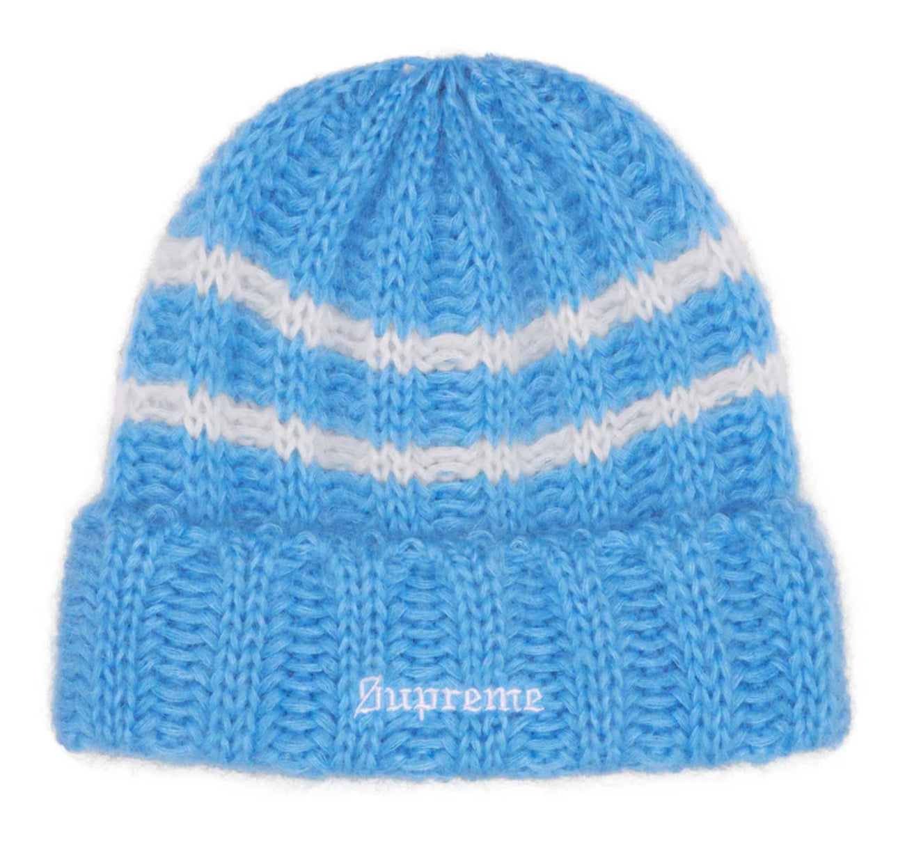 Supreme Brushed Stipe Beanie ‘Light Blue’