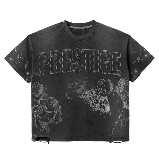 Prestige Co. Rhinestone Distress Tee