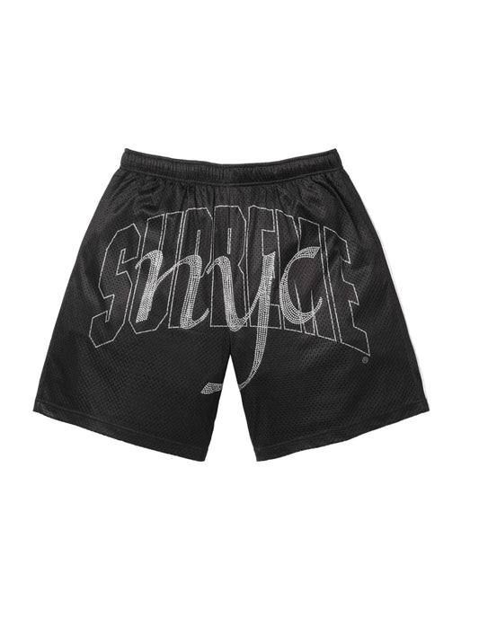 Supreme Rhinestone Mesh Shorts Black