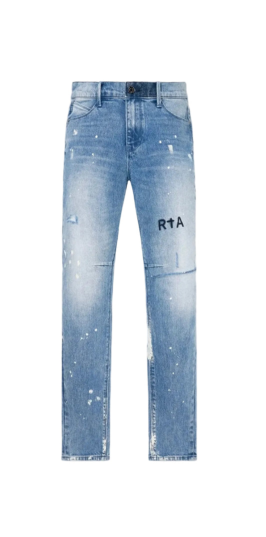 RTA Clayton Jean Distressed White Paint/Blue