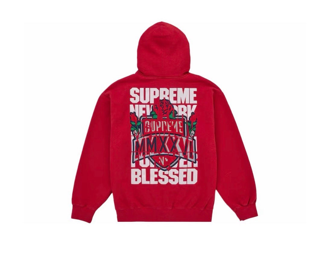 Supreme Blessed Appliqué Zip Up Red